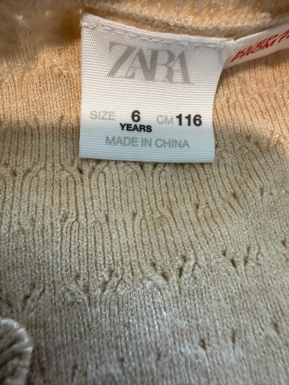 Zara Cream Knit Kids Matching Set - Sweater & Wide-Leg Pants